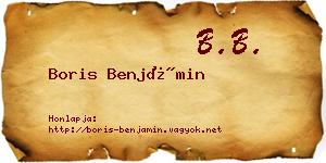 Boris Benjámin névjegykártya